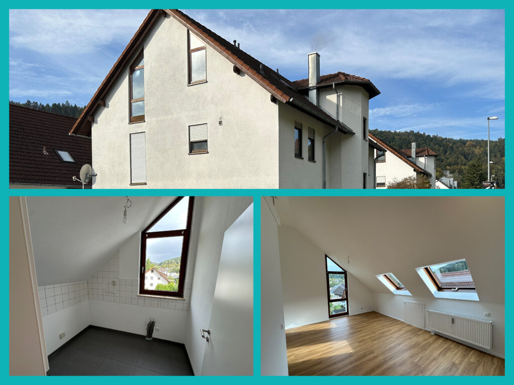 Frisch renovierte helle 1-Zimmer Dachgeschosswohnung in Nagold